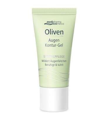 Sie sehen eine Packung Oliven Öl Augen Kontur Gel, 15 Milliliter, Produktbild: 01 Oliven Öl Augen Kontur Gel, 15 Milliliter, A-Nr.: 2968852 - 01