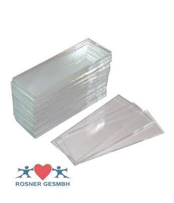 Sie sehen eine Packung Rosner Objektträger 76x26mm, 50 Stück, Produktbild: 01 Rosner Objektträger 76x26mm, 50 Stück, A-Nr.: 3050748 - 01