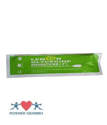 Sie sehen eine Packung Rosner Lemon-Glycerin swabs 25X3, 75 Stück, Produktbild: 01 Rosner Lemon-Glycerin swabs 25X3, 75 Stück, A-Nr.: 3115057 - 01