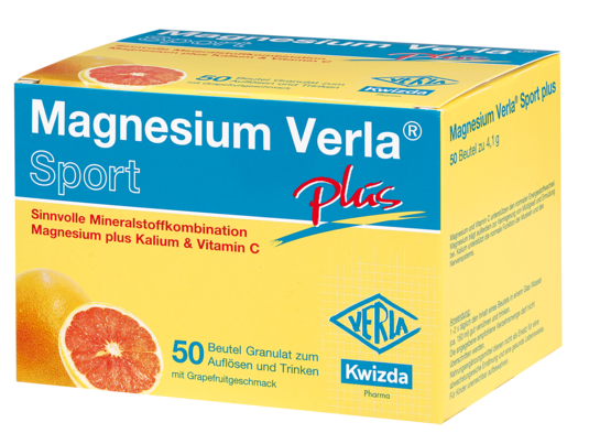 Sie sehen eine Packung Magnesium Verla Sport Plus Granulat, 50 Stück, Produktbild: 01 Magnesium Verla Sport Plus Granulat, 50 Stück, A-Nr.: 3295266 - 01