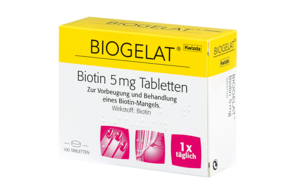 BIOGELAT BIOTIN 5 mg Tabletten, 100 Stück, A-Nr.: 3524175 - 01