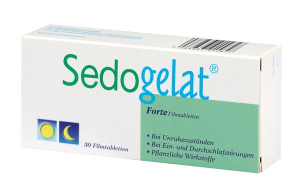 Sie sehen eine Packung Sedogelat Forte Filmtabletten, 30 Stück, Produktbild: 02 Sedogelat Forte Filmtabletten, 30 Stück, A-Nr.: 3915823 - 02