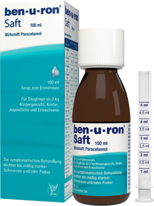 Sie sehen eine Packung BEN-U-RON SFT, 100 Milliliter, Produktbild: 01 BEN-U-RON SFT, 100 Milliliter, A-Nr.: 1311475 - 01