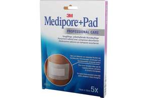 3M Medipore + Pad 10 x 10 cm, 5 Stück, A-Nr.: 2306565 - 01