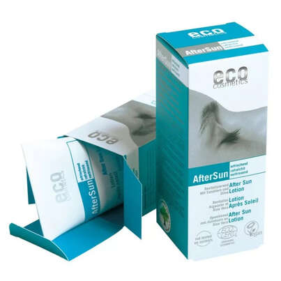 Sie sehen eine Packung Eco Cosmetics Bio After Sun Lotion, 75 Milliliter, Produktbild: 01 Eco Cosmetics Bio After Sun Lotion, 75 Milliliter, A-Nr.: 3328994 - 01