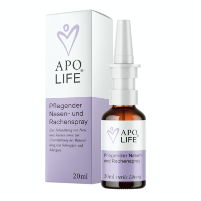 Sie sehen eine Packung ApoLife Nasen+Rachen Spray , 20 Milliliter, Produktbild: 01 ApoLife Nasen+Rachen Spray , 20 Milliliter, A-Nr.: 3803001 - 01