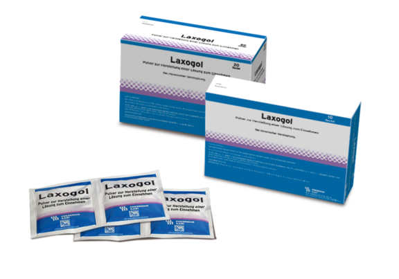 Sie sehen eine Packung LAXOGOL PLV LSG BTL, 10 Stück, Produktbild: 01 LAXOGOL PLV LSG BTL, 10 Stück, A-Nr.: 4200121 - 01