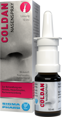Sie sehen eine Packung COLDAN NA-SPRAY, 10 Milliliter, Produktbild: 01 COLDAN NA-SPRAY, 10 Milliliter, A-Nr.: 4206655 - 01