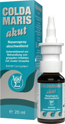 Sie sehen eine Packung COLDAMARIS AKUT NA-SPRAY, 20 Milliliter, Produktbild: 01 COLDAMARIS AKUT NA-SPRAY, 20 Milliliter, A-Nr.: 4914139 - 01