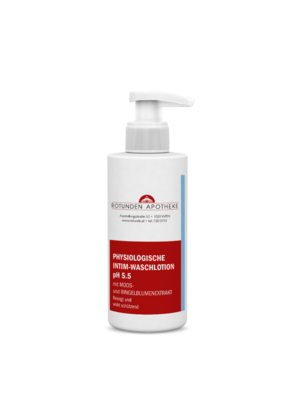 Sie sehen eine Packung Rotunden Apotheke Physiologische Intim-Waschlotion PH 5.5, 250 Milliliter, Produktbild: 01 Rotunden Apotheke Physiologische Intim-Waschlotion PH 5.5, 250 Milliliter, A-Nr.: 8025927 - 01