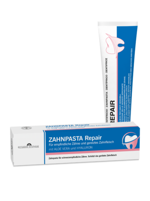 Sie sehen eine Packung Rotunden Apotheke Zahnpasta Repair, 100 Milliliter, Produktbild: 01 Rotunden Apotheke Zahnpasta Repair, 100 Milliliter, A-Nr.: 8048526 - 01