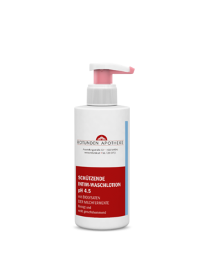 Sie sehen eine Packung Rotunden Apotheke Schützende Intim-Waschlotion pH 4.5, 250 Milliliter, Produktbild: 01 Rotunden Apotheke Schützende Intim-Waschlotion pH 4.5, 250 Milliliter, A-Nr.: 8859615 - 01