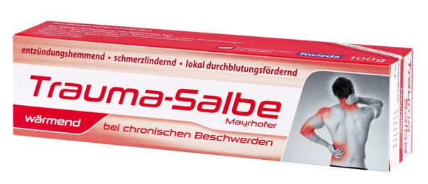 Sie sehen eine Packung Trauma-Salbe wärmend Mayrhofer, 100 Gramm, Produktbild: 02 Trauma-Salbe wärmend Mayrhofer, 100 Gramm, A-Nr.: 1307226 - 02