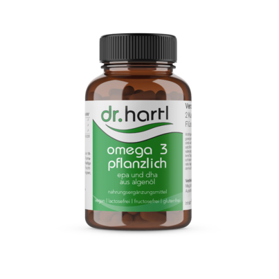Sie sehen eine Packung Dr. Hartl Omega 3 Pflanzlich, 60 Stück, Produktbild: 01 Dr. Hartl Omega 3 Pflanzlich, 60 Stück, A-Nr.: 8568616 - 01