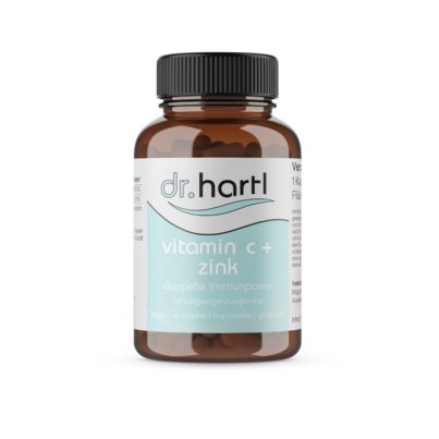 Sie sehen eine Packung Dr. Hartl Vitamin C 500 + Zink, 60 Stück, Produktbild: 01 Dr. Hartl Vitamin C 500 + Zink, 60 Stück, A-Nr.: 8568639 - 01
