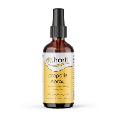 Sie sehen eine Packung Dr. Hartl Propolis Spray, 25 Milliliter, Produktbild: 01 Dr. Hartl Propolis Spray, 25 Milliliter, A-Nr.: 8568941 - 01