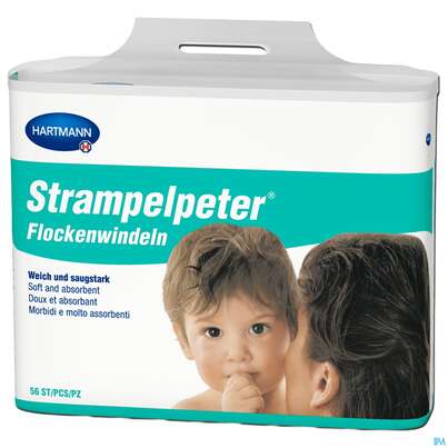 Sie sehen eine Packung Inkontinenz Strampelpeter Flockenwindeln Staerke 1 56st, Produktbild: 09 Inkontinenz Strampelpeter Flockenwindeln Staerke 1 56st, A-Nr.: 2307530 - 09
