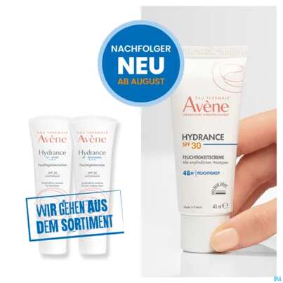 Sie sehen eine Packung Avene Hydrance Feuchtigkeitscreme Spf30 40ml, Produktbild: 13 Avene Hydrance Feuchtigkeitscreme Spf30 40ml, A-Nr.: 5961402 - 13