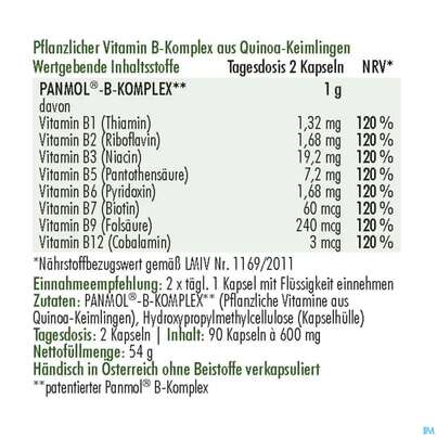 Sie sehen eine Packung Vitamin B-kapseln Komplex Anatis Aus Quinoa 90st, Produktbild: 04 Vitamin B-kapseln Komplex Anatis Aus Quinoa 90st, A-Nr.: 4314758 - 04