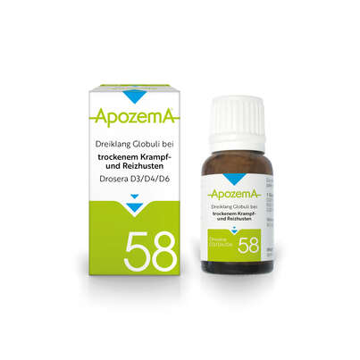 Sie sehen eine Packung Apozema® Nr. 58: Dreiklang Globuli bei trockenem Krampf- und Reizhusten, Produktbild: 01 Apozema® Nr. 58: Dreiklang Globuli bei trockenem Krampf- und Reizhusten, A-Nr.: 3529557 - 01