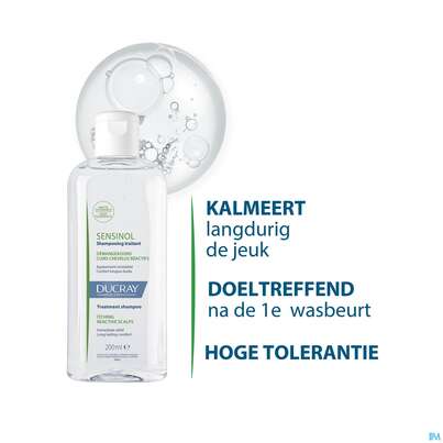 Sie sehen eine Packung Shampoon Ducray Sensinol Pflege Juckreiz Gereizter Kopfhaut 200ml, Produktbild: 13 Shampoon Ducray Sensinol Pflege Juckreiz Gereizter Kopfhaut 200ml, A-Nr.: 5901110 - 13