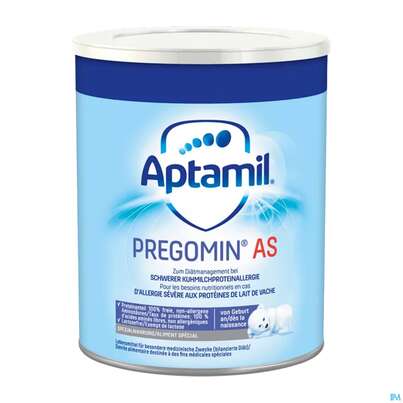 Sie sehen eine Packung Aptamil Spezialnahrung Pregomin As 400g, Produktbild: 01 Aptamil Spezialnahrung Pregomin As 400g, A-Nr.: 3967197 - 01