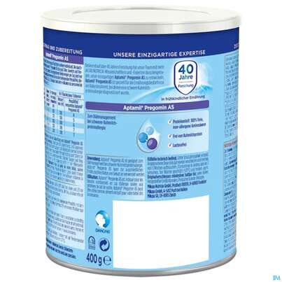 Sie sehen eine Packung Aptamil Spezialnahrung Pregomin As 400g, Produktbild: 05 Aptamil Spezialnahrung Pregomin As 400g, A-Nr.: 3967197 - 05