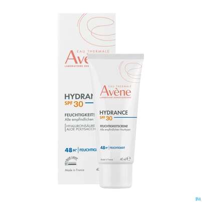 Sie sehen eine Packung Avene Hydrance Feuchtigkeitscreme Spf30 40ml, Produktbild: 05 Avene Hydrance Feuchtigkeitscreme Spf30 40ml, A-Nr.: 5961402 - 05