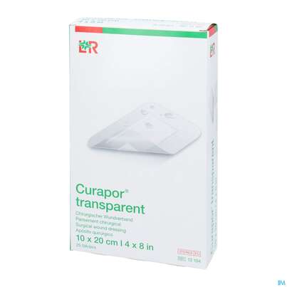 Sie sehen eine Packung Wundverband Curapor Steril Transparent 10x 20cm 25st, Produktbild: 02 Wundverband Curapor Steril Transparent 10x 20cm 25st, A-Nr.: 2850257 - 02