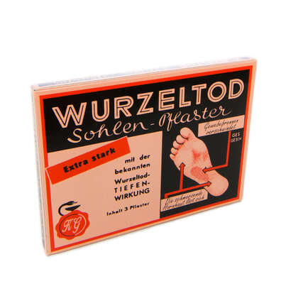 Sie sehen eine Packung Wurzeltod Sohlenpflaster, 3 Stück, Produktbild: 01 Wurzeltod Sohlenpflaster, 3 Stück, A-Nr.: 5034819 - 01