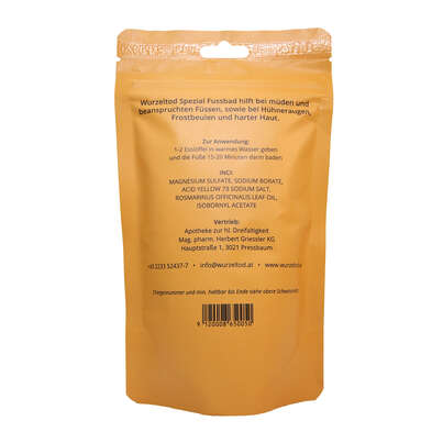 Sie sehen eine Packung Wurzeltod Spezial-Fussbad, 250 Gramm, Produktbild: 02 Wurzeltod Spezial-Fussbad, 250 Gramm, A-Nr.: 0723135 - 02