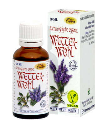 Sie sehen eine Packung Espara Wetter-Wohl Alchemistische Essenz 30ml, 30 Milliliter, Produktbild: 02 Espara Wetter-Wohl Alchemistische Essenz 30ml, 30 Milliliter, A-Nr.: 4040189 - 02