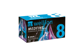 WELL108 Wellion MEDFINE plus Pennadeln, 8 mm, 100 Stück, 100 Stück, A-Nr.: 3480093 - 01