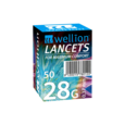 Sie sehen eine Packung Wellion 28G Lanzetten, 50 Stück, Produktbild: 01 Wellion 28G Lanzetten, 50 Stück, A-Nr.: 3144691 - 01
