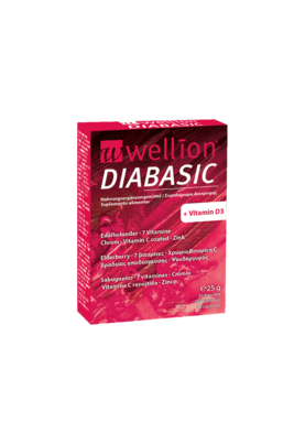 Sie sehen eine Packung Wellion DIABASIC Kapseln, 30 Stück, Produktbild: 01 Wellion DIABASIC Kapseln, 30 Stück, A-Nr.: 3063343 - 01