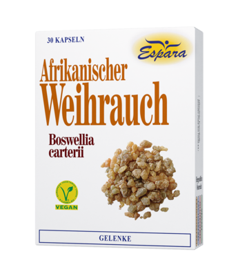 Sie sehen eine Packung Espara Weihrauch Kapseln, 30 Stück, Produktbild: 01 Espara Weihrauch Kapseln, 30 Stück, A-Nr.: 2026328 - 01