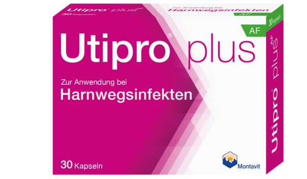 Sie sehen eine Packung Utipro plus AF Kapseln, 30 Stück, Produktbild: 01 Utipro plus AF Kapseln, 30 Stück, A-Nr.: 5305394 - 01