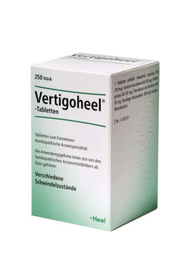 Sie sehen eine Packung Vertigoheel®-Tabletten, 250 Stück, Produktbild: 02 Vertigoheel®-Tabletten, 250 Stück, A-Nr.: 0518984 - 02