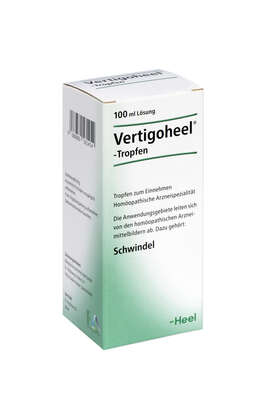Sie sehen eine Packung Vertigoheel®-Tropfen, 100 Milliliter, Produktbild: 01 Vertigoheel®-Tropfen, 100 Milliliter, A-Nr.: 0561454 - 01