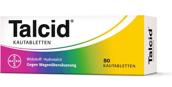 Sie sehen eine Packung Talcid® - Kautabletten, 50 Stück, Produktbild: 01 Talcid® - Kautabletten, 50 Stück, A-Nr.: 0910179 - 01