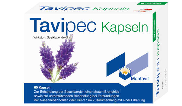 Sie sehen eine Packung Tavipec Kapseln, 60 Stück, Produktbild: 01 Tavipec Kapseln, 60 Stück, A-Nr.: 2453007 - 01