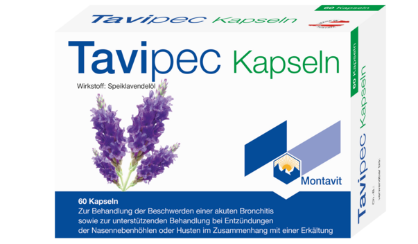 Sie sehen eine Packung Tavipec Kapseln, 60 Stück, Produktbild: 02 Tavipec Kapseln, 60 Stück, A-Nr.: 2453007 - 02