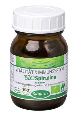 Sie sehen eine Packung Sanatur Spirulina Tabletten BIO 400mg, 100 Stück, Produktbild: 01 Sanatur Spirulina Tabletten BIO 400mg, 100 Stück, A-Nr.: 4258184 - 01