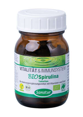Sie sehen eine Packung Sanatur Spirulina Tabletten BIO 400mg, 100 Stück, Produktbild: 02 Sanatur Spirulina Tabletten BIO 400mg, 100 Stück, A-Nr.: 4258184 - 02