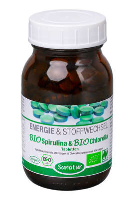 Sanatur Spirulina &amp; Chlorella Tabletten BIO, 250 Stück, A-Nr.: 4258379 - 01