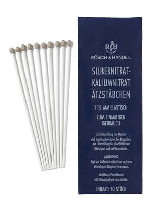 SILBERNITRAT Ätzstäbchen 50% 10x115mm elastisch, 10 Stück, A-Nr.: 1304653 - 01