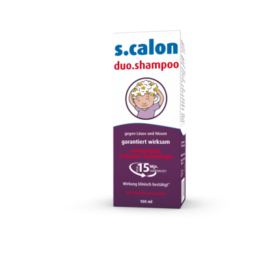 Sie sehen eine Packung s.calon DUO Shampoo mit Nissenkamm, 100 Milliliter, Produktbild: 01 s.calon DUO Shampoo mit Nissenkamm, 100 Milliliter, A-Nr.: 4612993 - 01