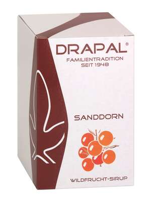 Sie sehen eine Packung DRAPAL® Sanddorn Wildfruchtsirup Glas mit Faltschachtel, 450 Gramm, Produktbild: 01 DRAPAL® Sanddorn Wildfruchtsirup Glas mit Faltschachtel, 450 Gramm, A-Nr.: 5008495 - 01