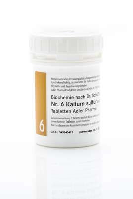 Sie sehen eine Packung Schüßler Salz Adler Nr. 6 D6 Tabletten, 100 Gramm, Produktbild: 01 Schüßler Salz Adler Nr. 6 D6 Tabletten, 100 Gramm, A-Nr.: 2262112 - 01