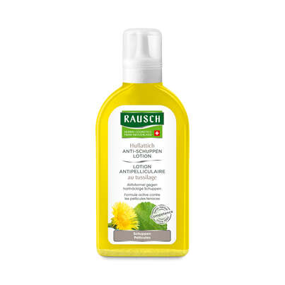 Sie sehen eine Packung RAUSCH Huflattich ANTI-SCHUPPEN LOTION, 200 Milliliter, Produktbild: 01 RAUSCH Huflattich ANTI-SCHUPPEN LOTION, 200 Milliliter, A-Nr.: 2155505 - 01